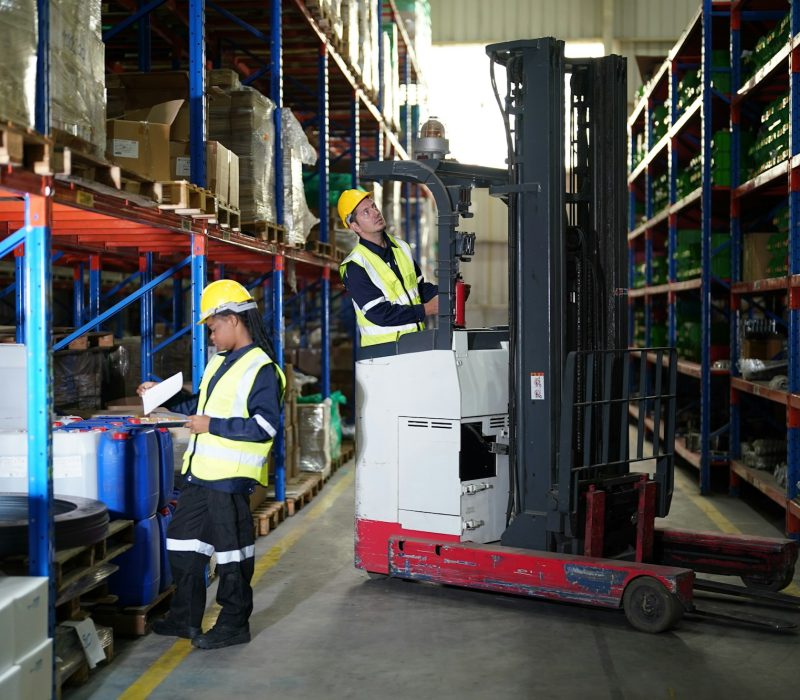 Warehouse Worker With Forklift Warehouse Worker With Forklift